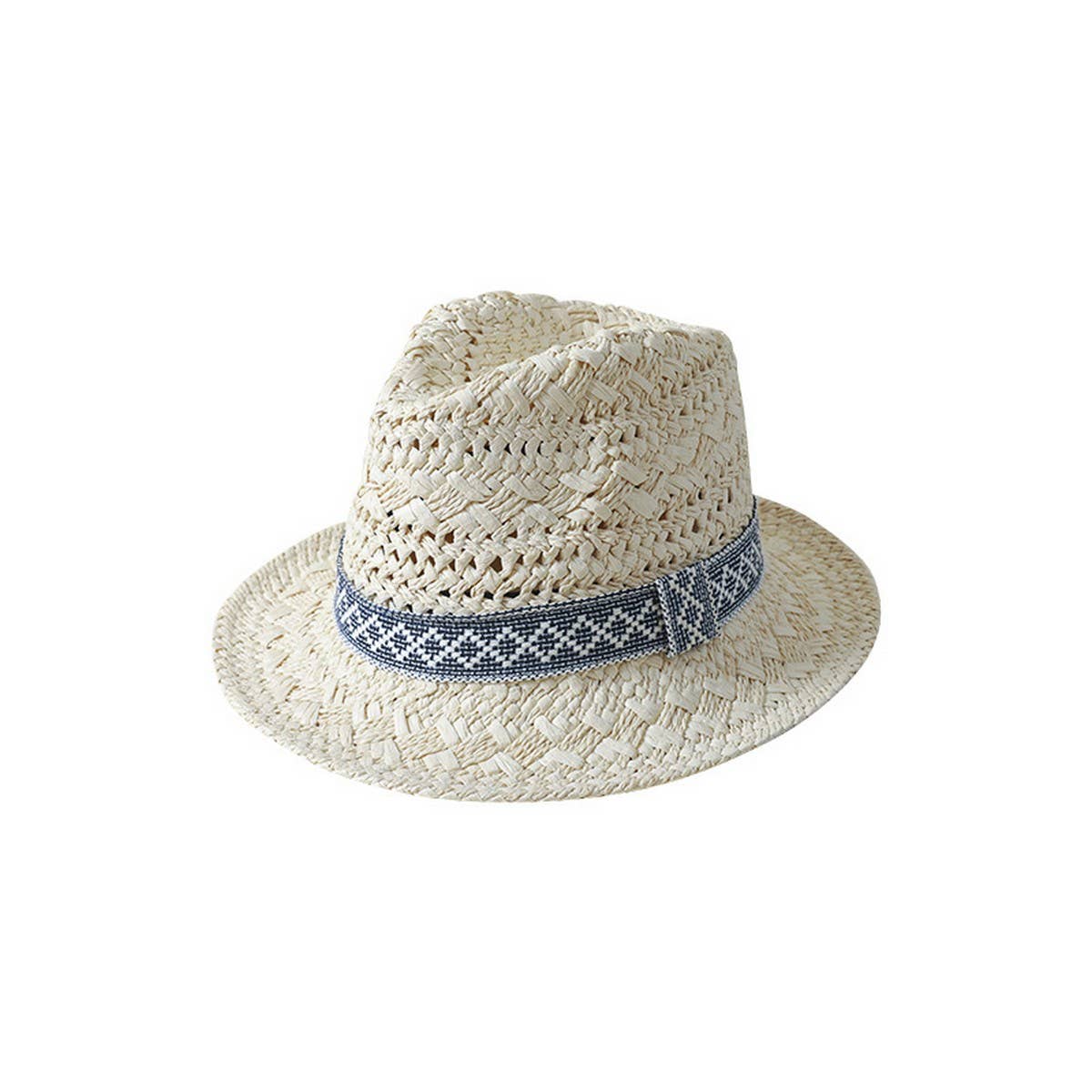CASUAL WOVEN SUNSCREEN SMALL STRAW HAT PANAMA HAT_CWAH1104