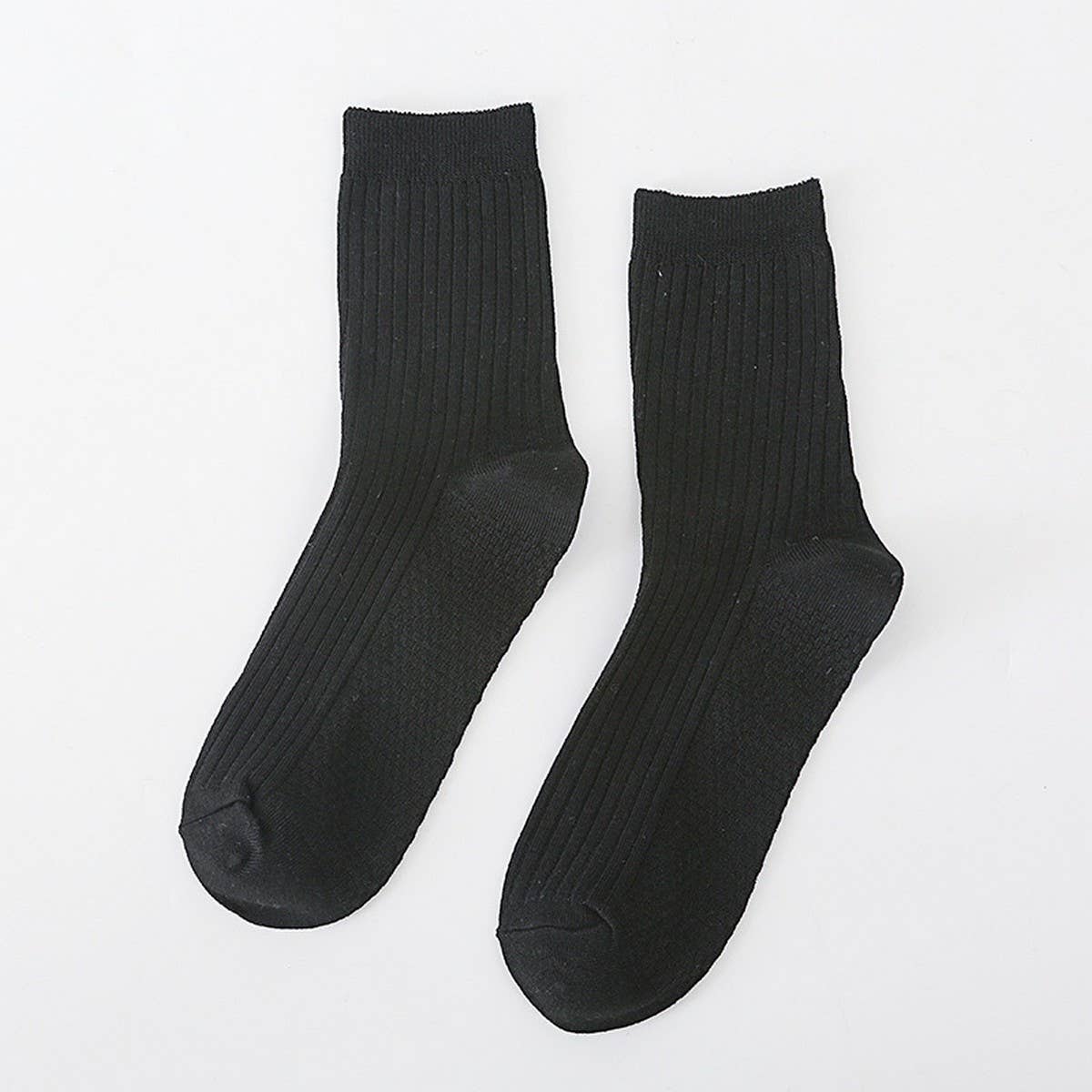 SOLID COLOR MASSAGE BOTTOM CASUAL MID CALF SOCKS_CWMS0993