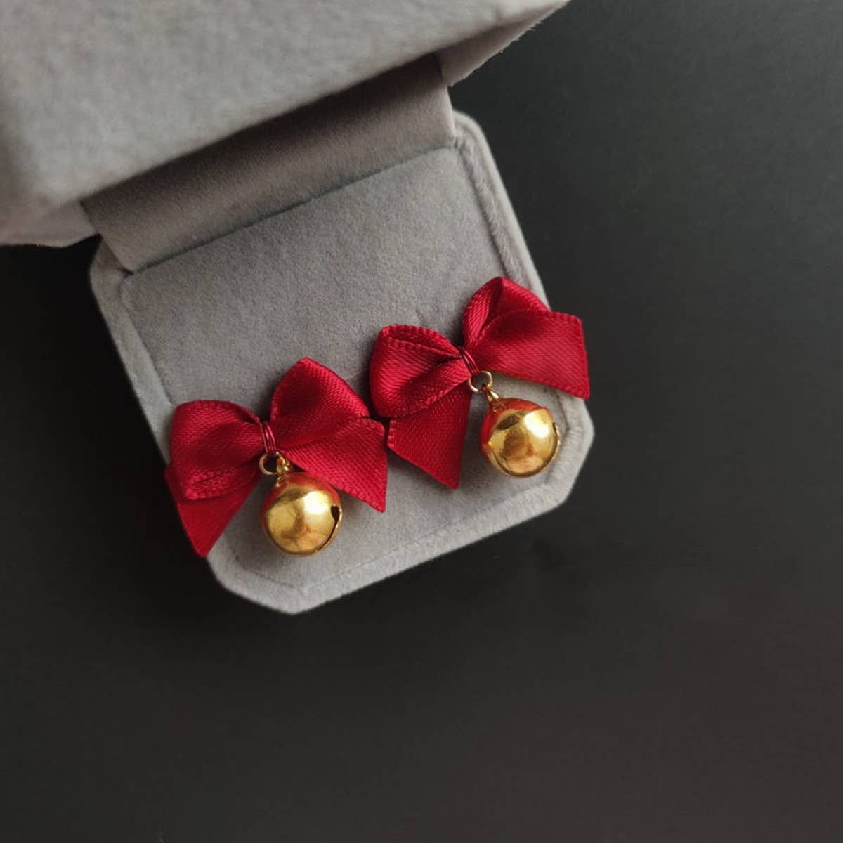 CHRISTMAS BOW RED SERIES EARRINGS_CWAJE2389