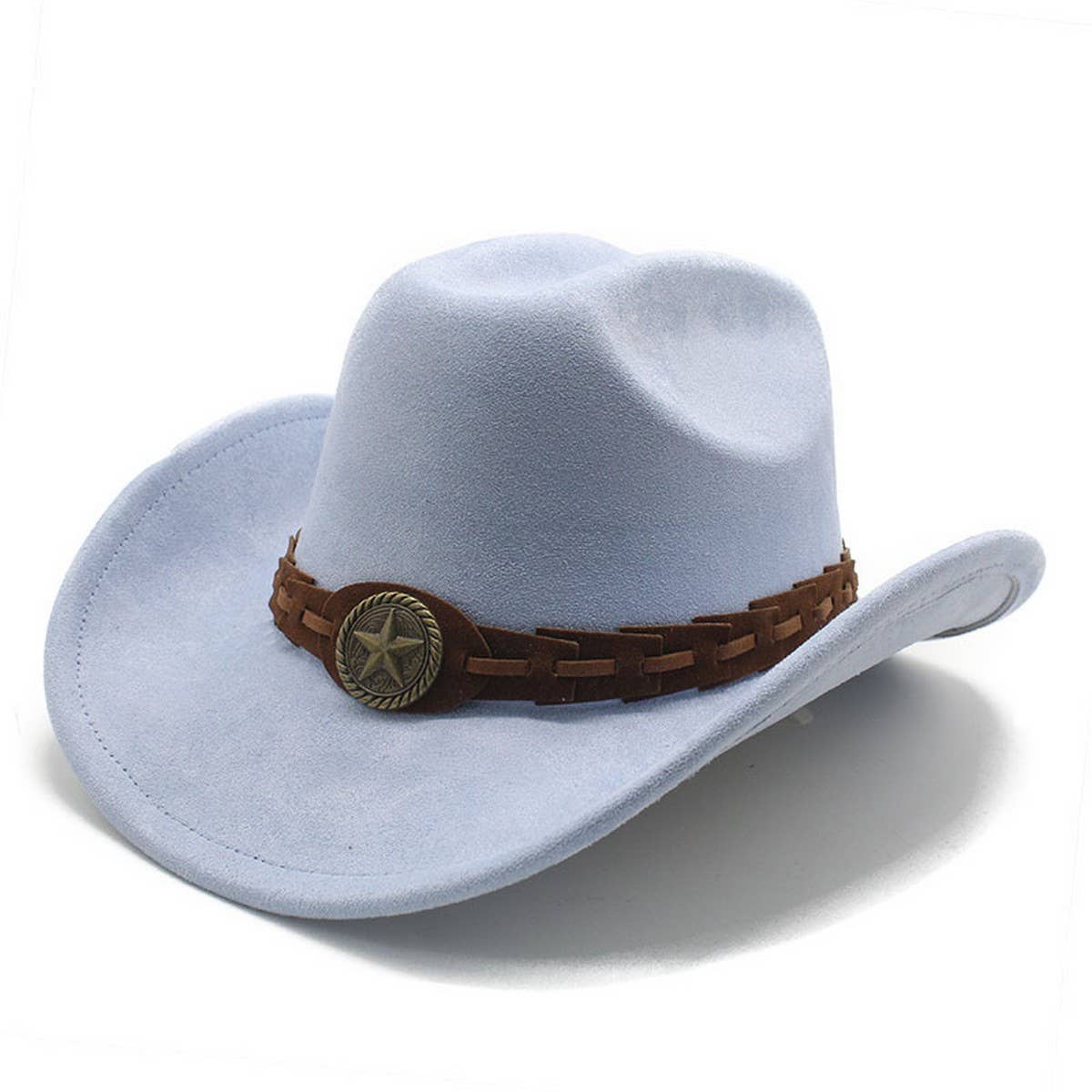 FAUX SUEDE FELT COWBOY HAT MENS CLASSIC FEDORA_CWAH2510