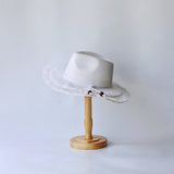 SUMMER WOMENS WIDE BRIM FUR RIMMED SUN HAT_CWAH3505