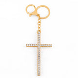 SHINY RHINESTONE CROSS KEYCHAIN PENDANT_CWAJE0965