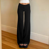 Solid Color High-Waisted Casual Fashion Slacks