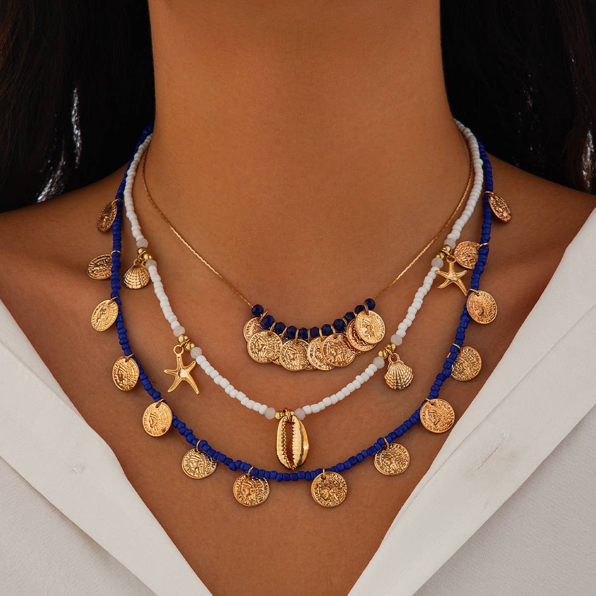 NEW FASHION ALLOY STARFISH CLAVICLE NECKLACE_CWMM3186