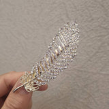 PEARL AND DIAMOND FEATHER HAIRPIN BANGS CLIP_CWAHA4745