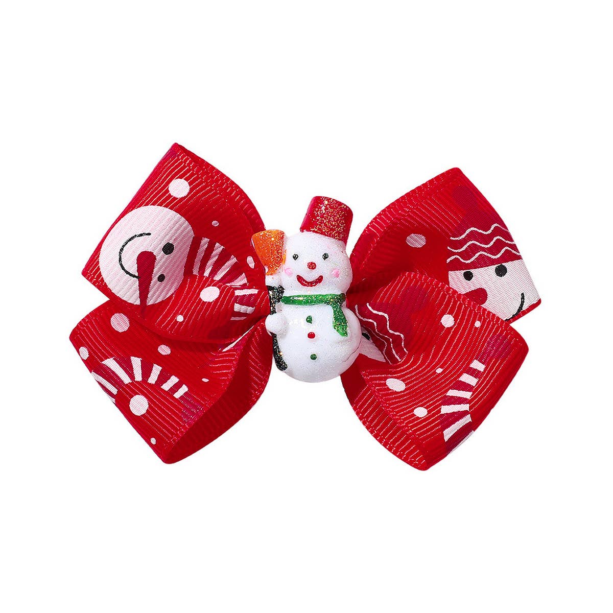 CHILDRENS SANTA CLAUS PRINTED BOW HAIRPIN_CWAHA2364