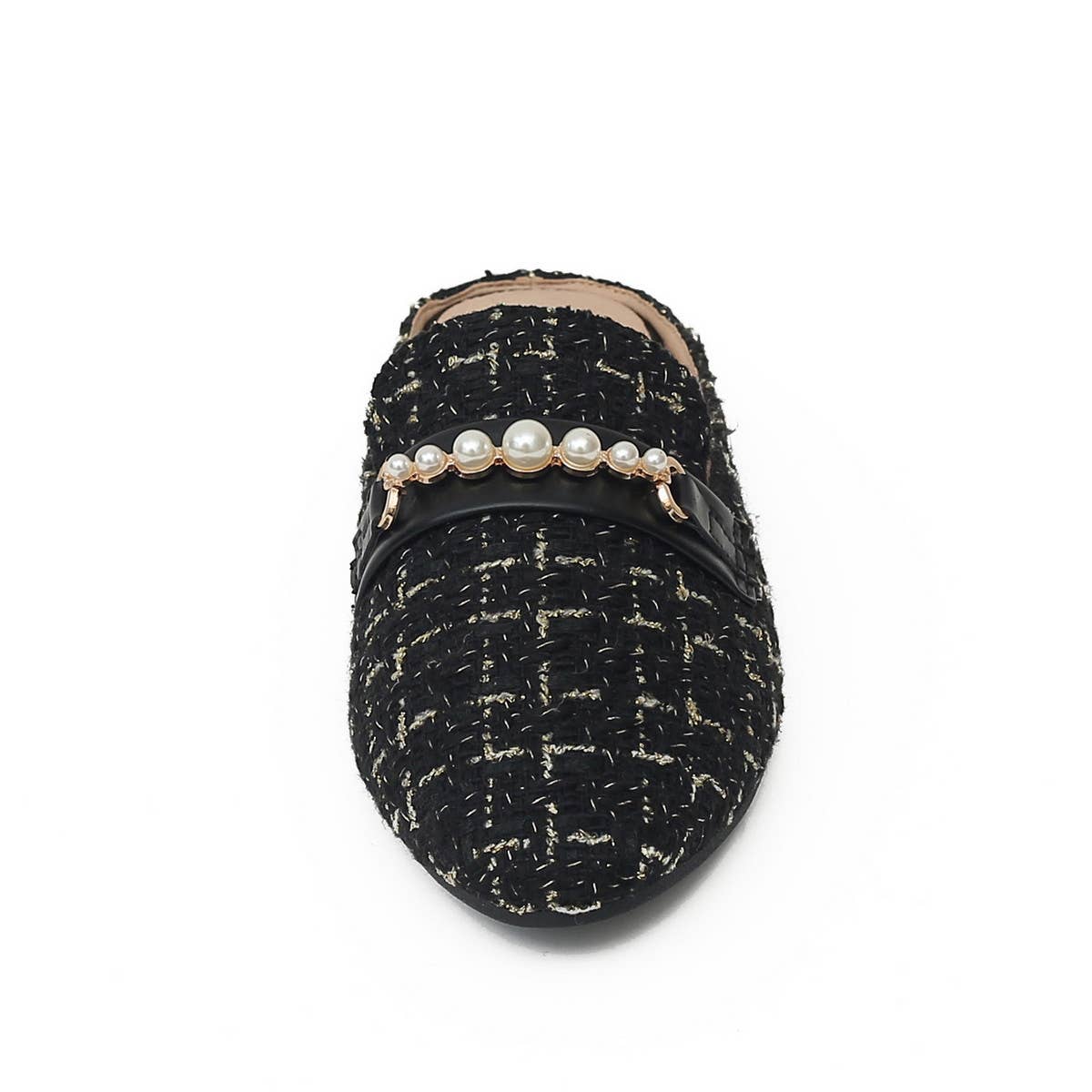 Versatile Outer Wear Striped Flat Bottom Mules