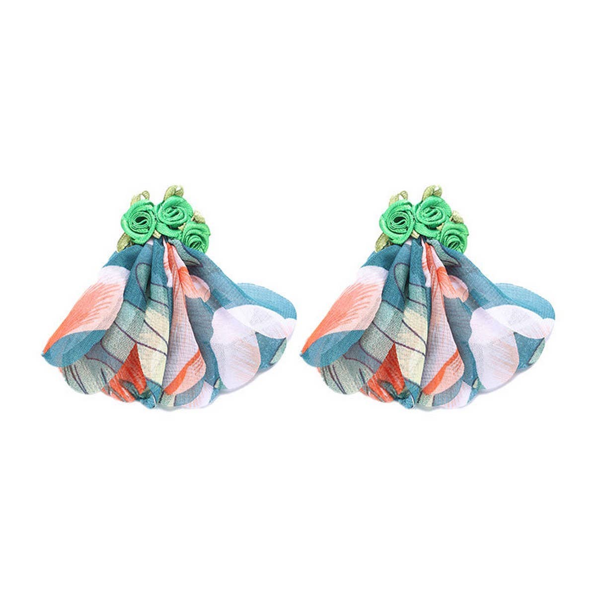 BOHO HANDMADE FLORAL EARRINGS LEOPARD PRINT FABRIC_CWMM6176