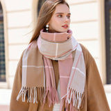 DOPAMINE COLOR MATCHING CASHMERE SCARF WARM_CWASC0220