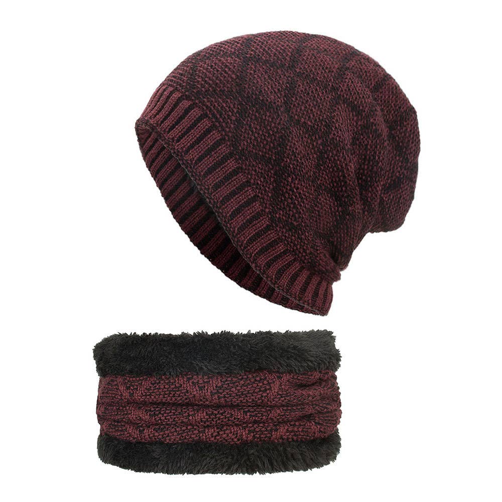 Velvet Suit Diamond Bib Pullover Hat Knit Hat