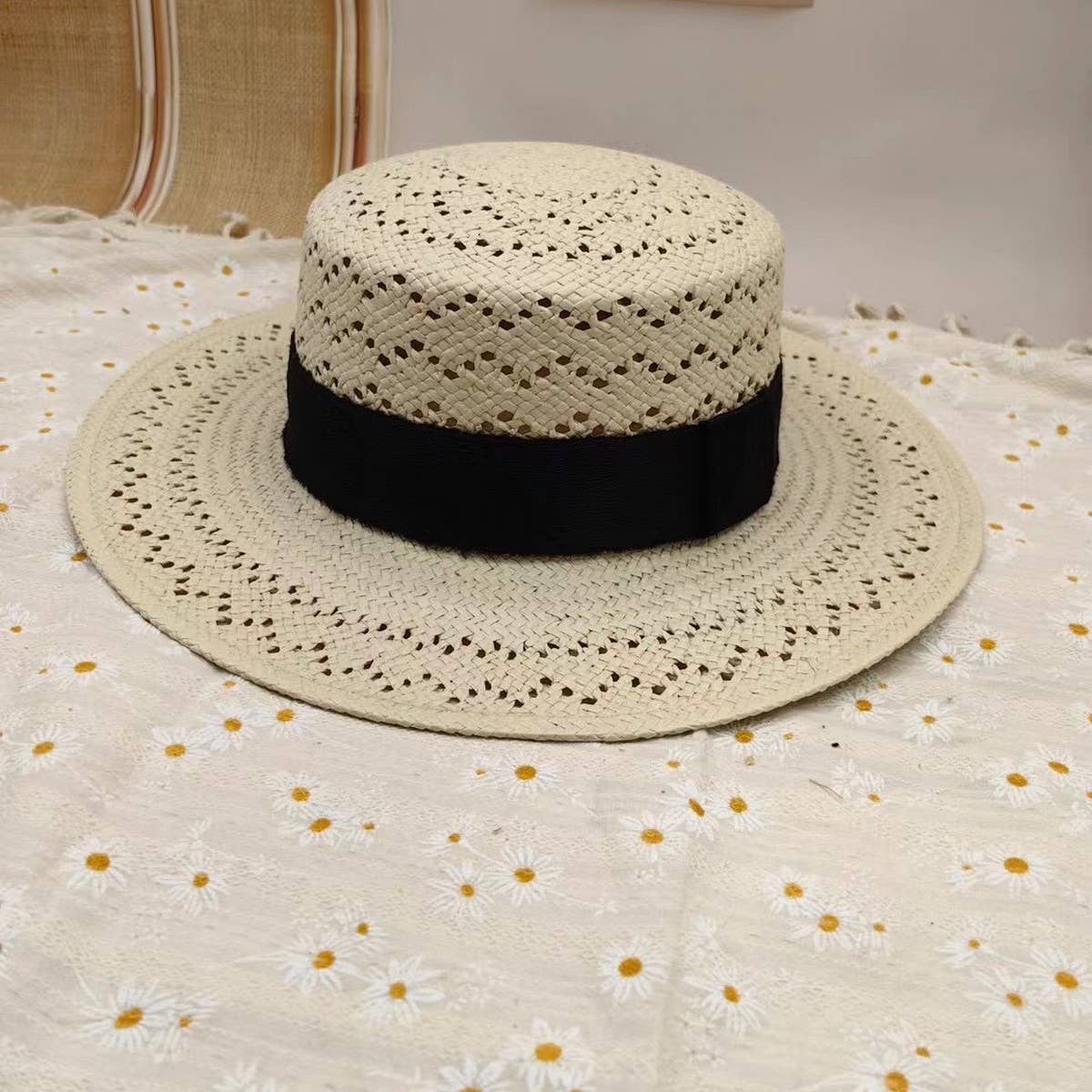 SUMMER HAND WOVEN HOLLOW STRAW HAT FOR WOMEN_CWAH3514