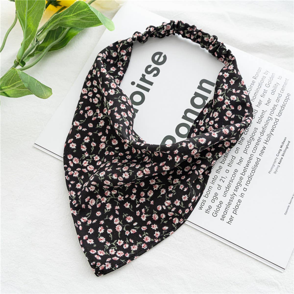 FLORAL ELASTIC BAND SCARF HEADBAND HAIRACCESSORIES_CWAHA4148