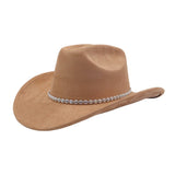 Western Ethnic Suede Cowboy Fedora Hat_Cwah04482