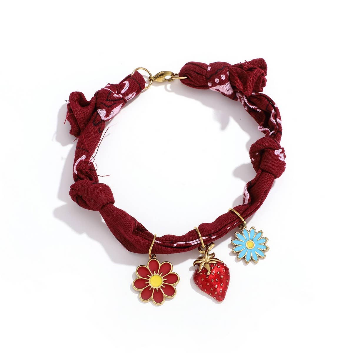 HANDMADE SILK THREAD ANKLET WITH STEEL CHARMS_CWAJE4611