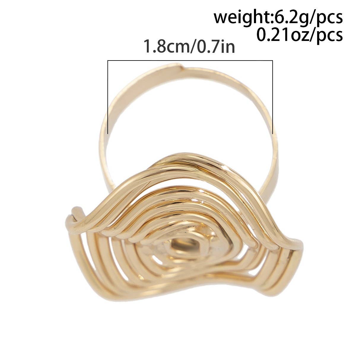 Wrapped Thread Open Geometric Gold Hoop Ring_Cwaje1817