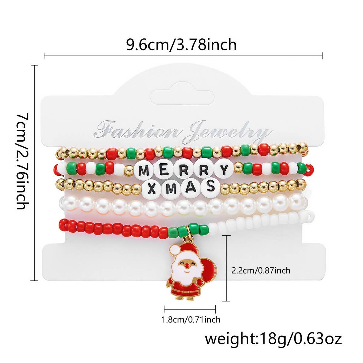 Cwaje2519_Christmas Combination Beaded Bracelet