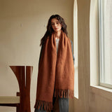 RED WOOL BLEND SCARF FOR WINTER SOFT WARM_CWASC2282