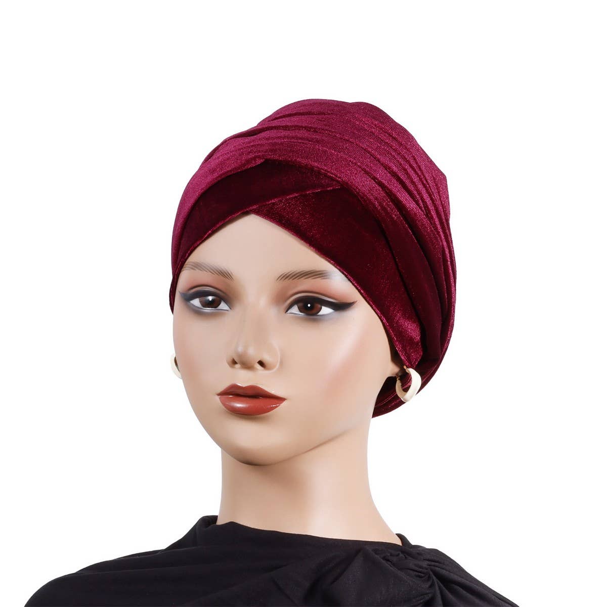 Womens Solid Velvet Ethnic Headscarf_Cwasc2440