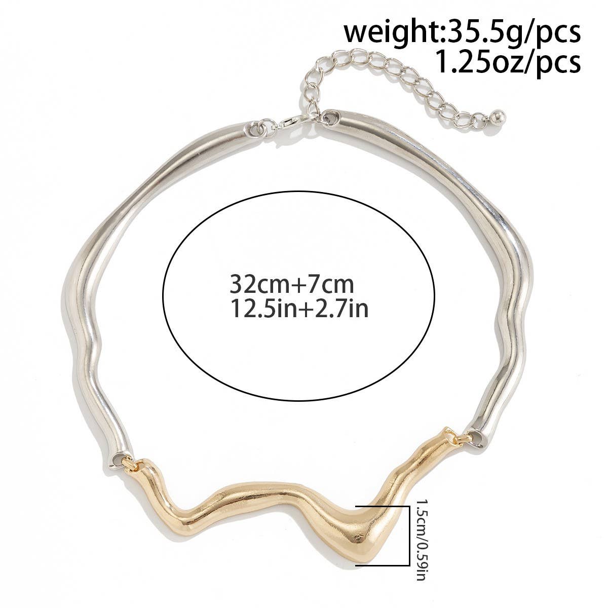 COOL GEOMETRIC TWISTED DESIGN NECKLACE_CWAJE1808