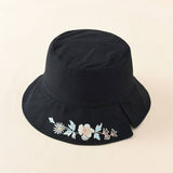 REVERSIBLE EMBROIDERED FLOWER BUCKET HAT_CWAH1411
