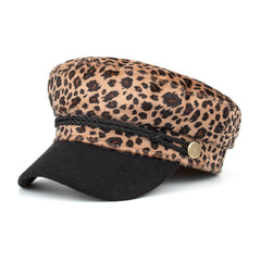 Leopard Print Jacquard Fashion All-In-One Beret