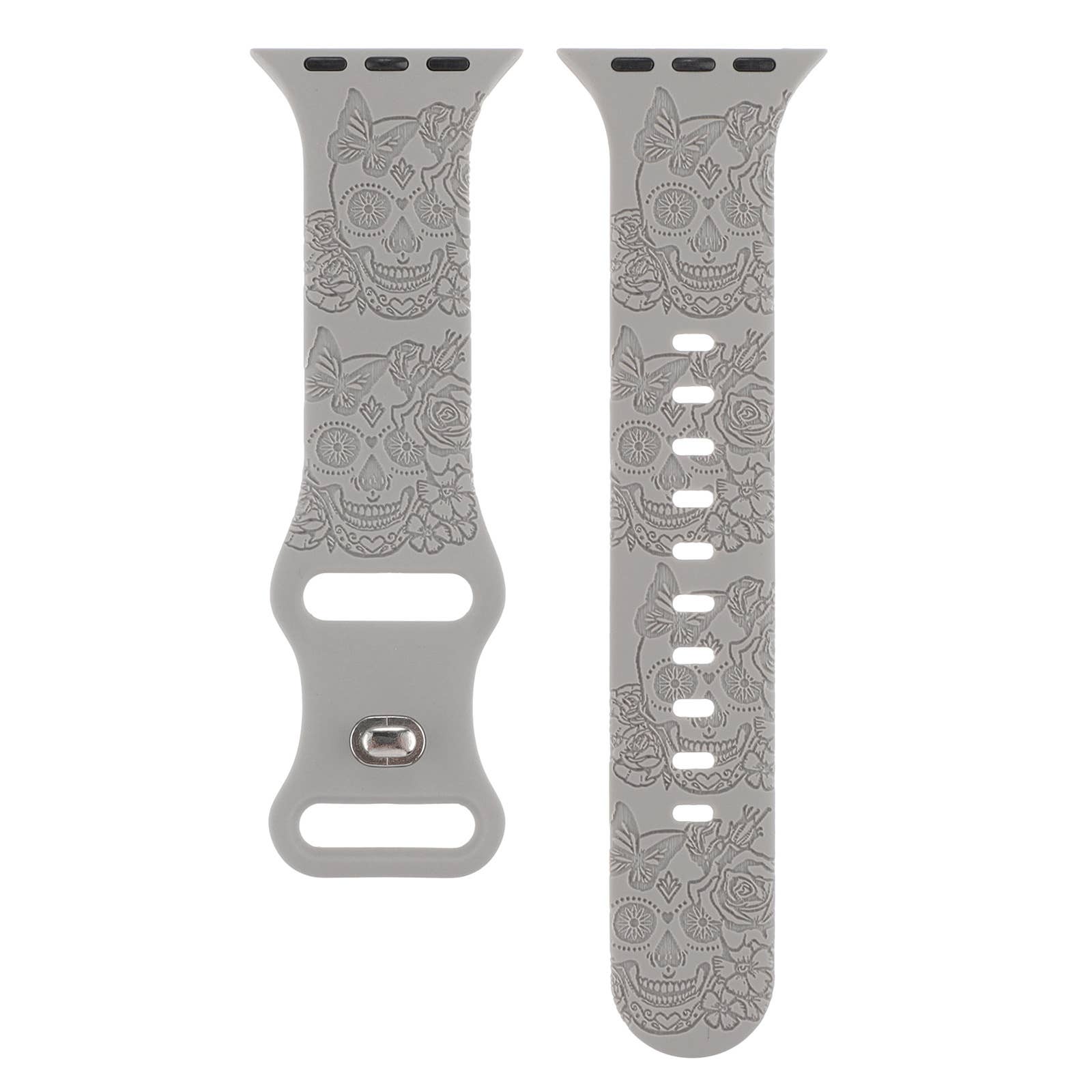 ENGRAVED CHECKERED SILICONE APPLE WATCH9 1 STRAP_CWASC1562