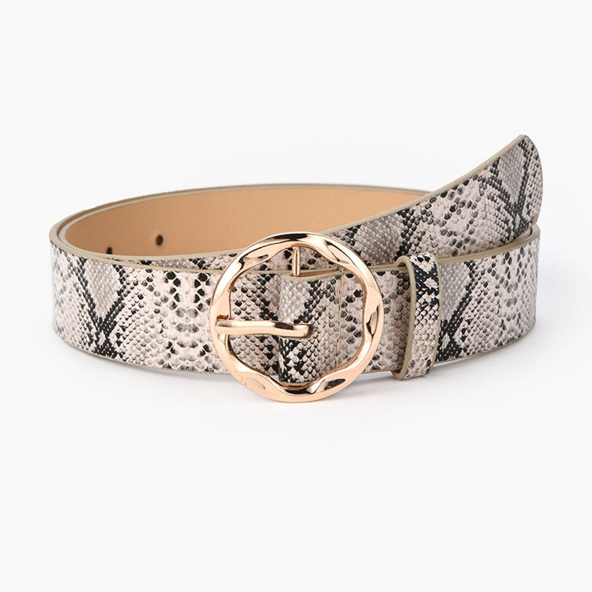 Cwabe0384_Snake Print Leopard Zebra Print Milk Print Belt