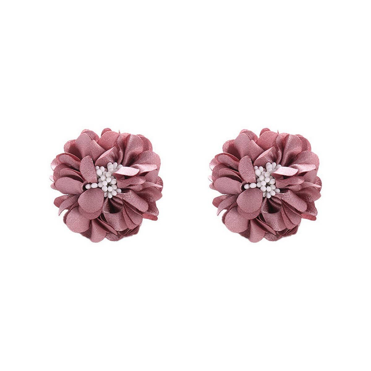 HANDMADE FABRIC FLOWER STUD EARRINGS MINIMALIST_CWMM6257