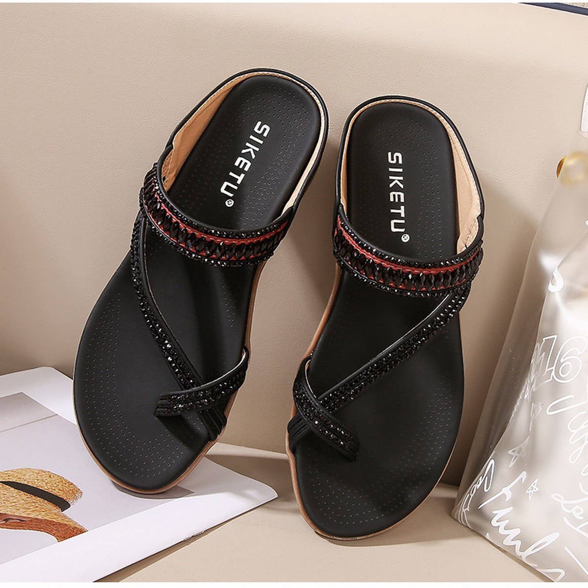 CROSS STRAP COMFORTABLE CASUAL SANDALS SLIPPERS_CWSHS0529