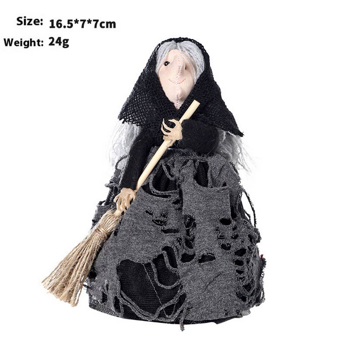 SCARY WITCH BROOMSTICK HALLOWEEN TREE TOPPER_CWMM9863