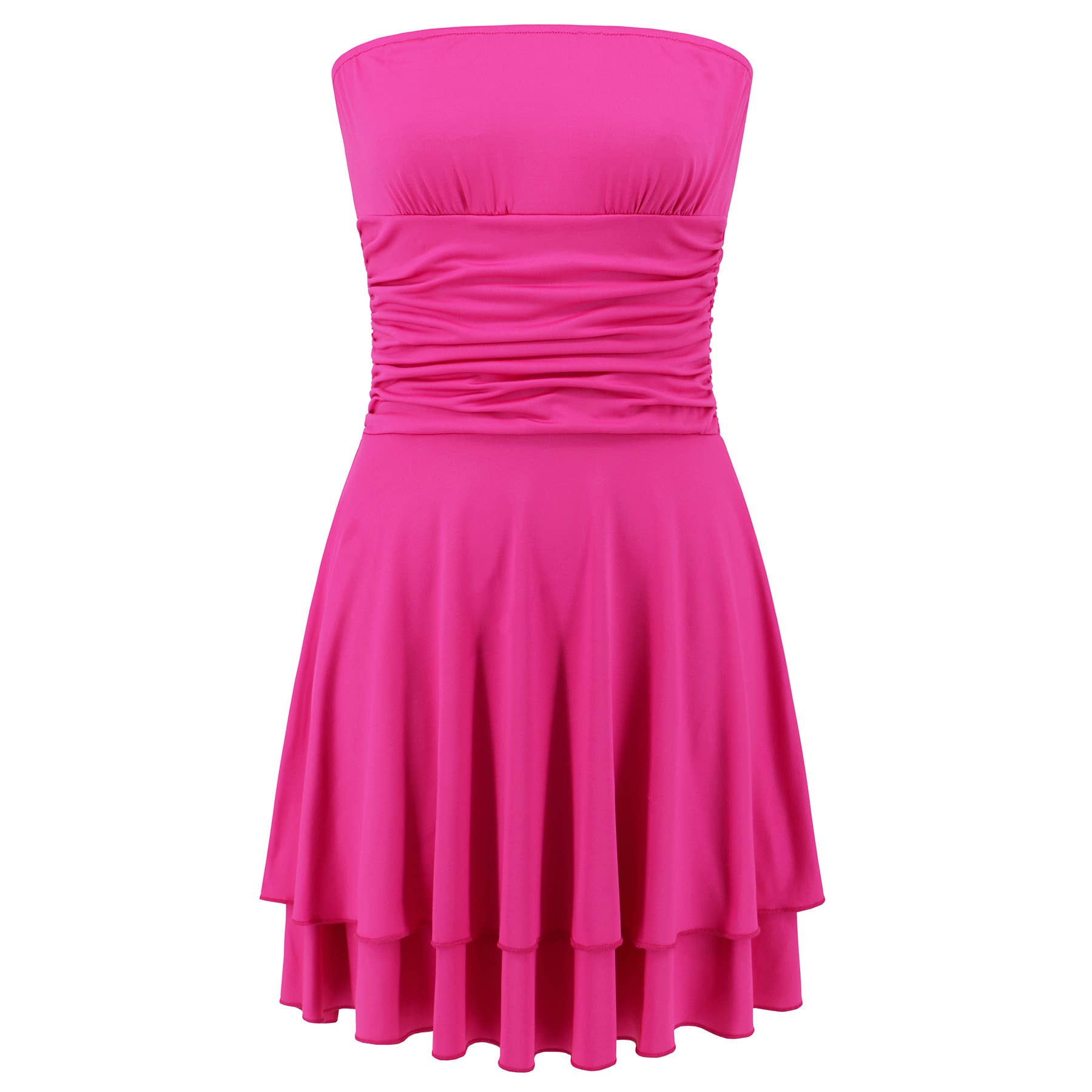 Strapless Ruffle Mini Bodycon Skirt Dress