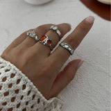 Womens Geometric Alloy Diamond Ring Set_Cwmm3245