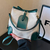 CANVAS CONTRAST BUCKET BAG SHOULDER BAG_CWAB1589