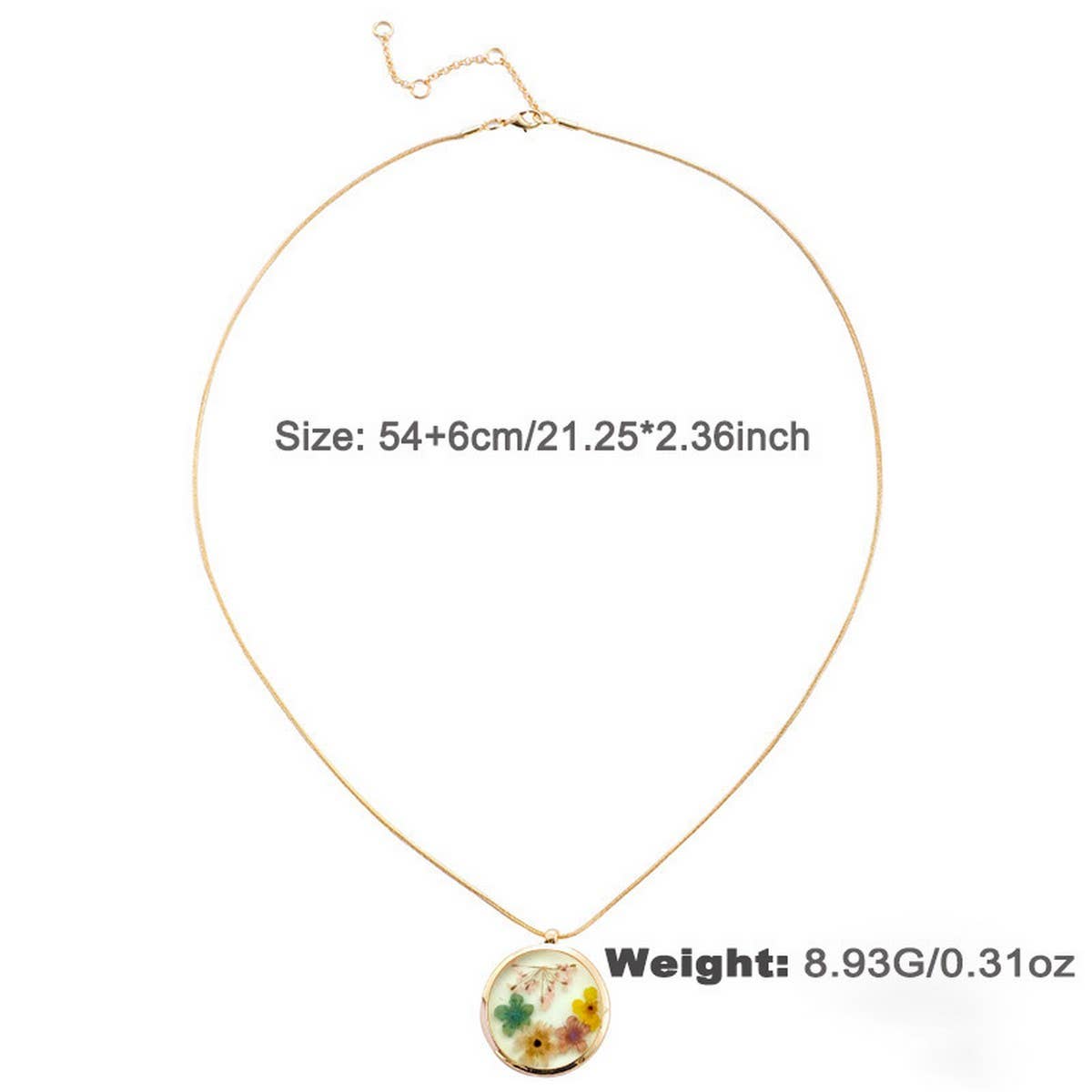 Womens Fashionable Beaded Dried Flower Necklace