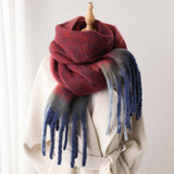LOOPY YARN OMBRE SCARF WITH SOFT TASSELS_CWASC2741