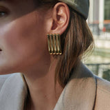 SIMPLE PERSONALITY HIGH END 18K GOLD EARRINGS_CWMM2351