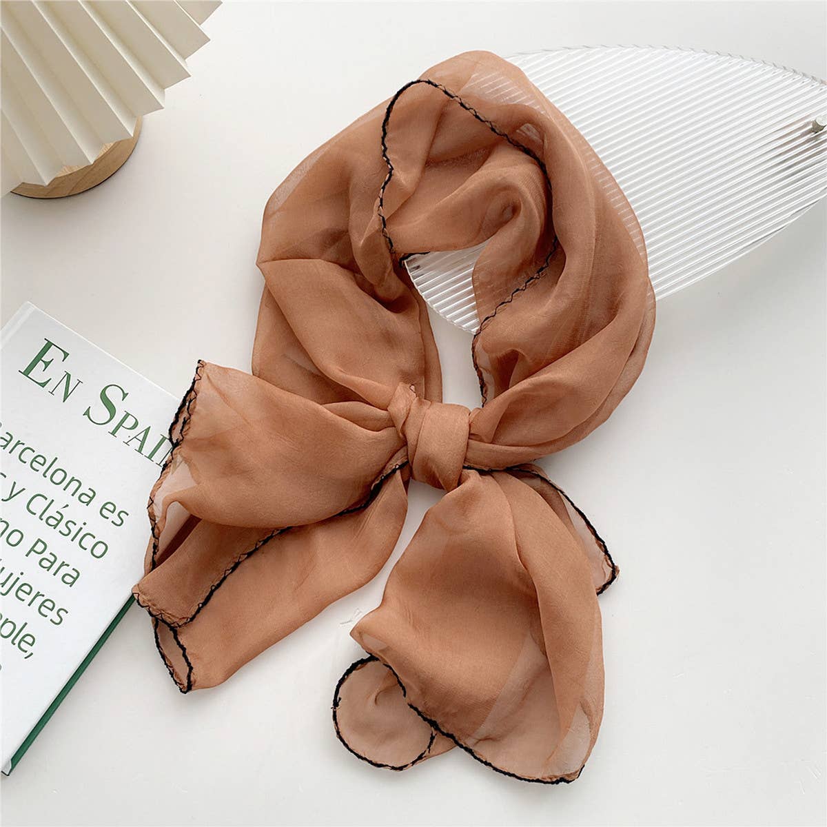 Cwasc2386_Long Solid Color Thin Small Scarf