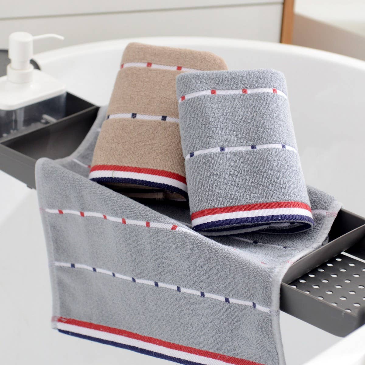 HOUSEHOLD STRIPED COTTON ABSORBENT TOWEL SOFT GIFT_CWMM2317