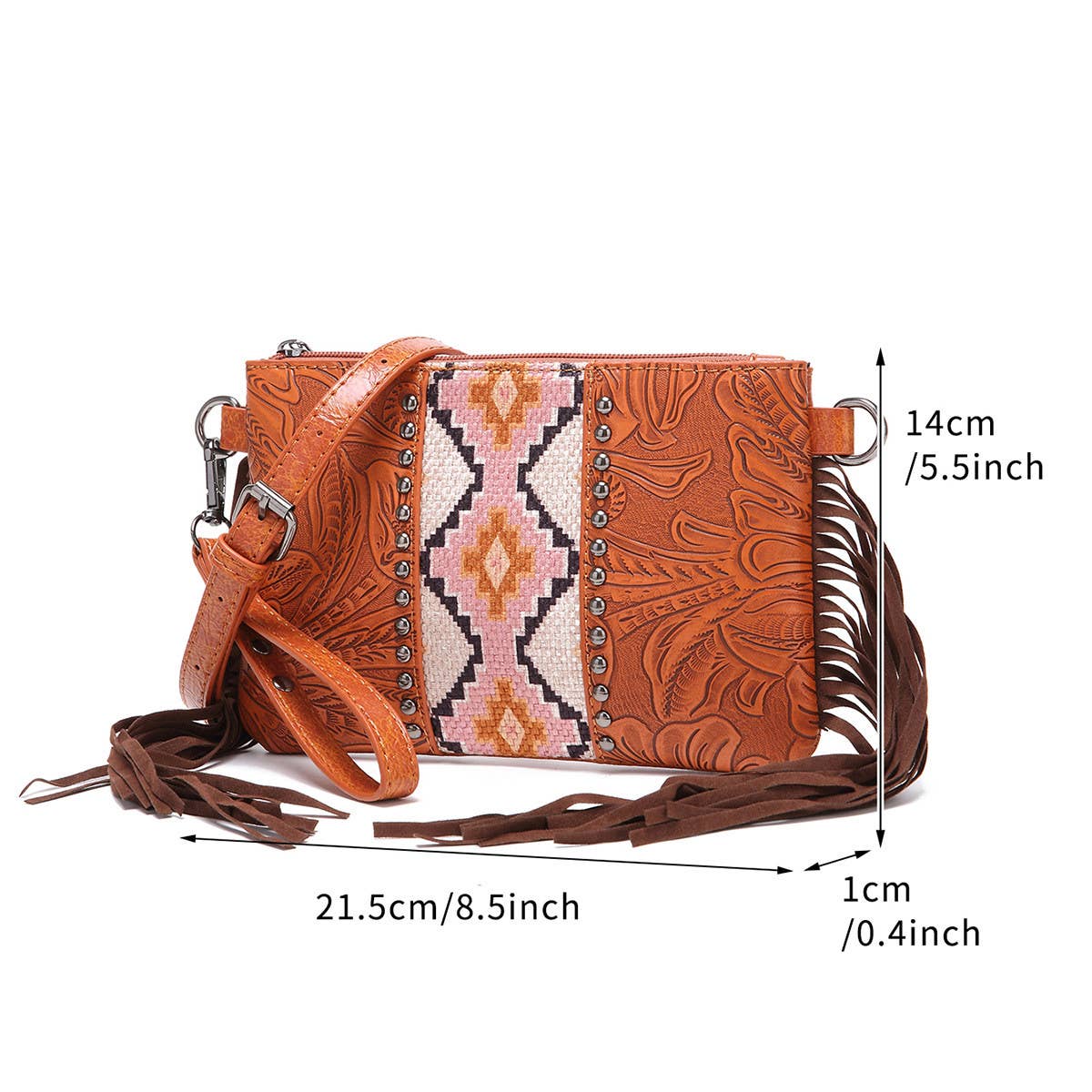 Vintage Print Western Bohemian Crossbody Bag_Cwab2580