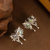 ABALONE BUTTERFLY EARRINGS WITH DIAMOND ANDZIRCONIA_CWMM4352