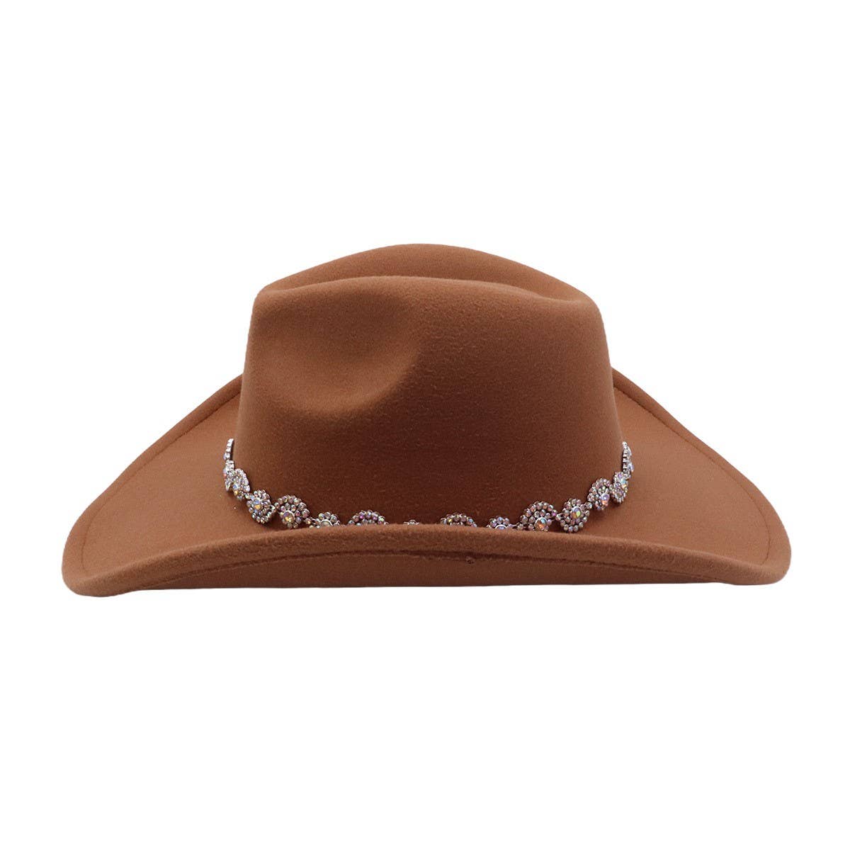 Western Ethnic Felt Cowboy Fedora Hat_Cwah04373