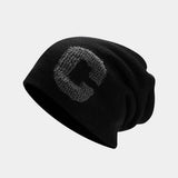 LARGE HEAD CIRCUMFERENCE C LETTERLOOSE KNITTED HAT_CWAH2075