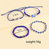 BLUE BEADED EVIL EYE BUTTERFLY BRACELET SET_CWMM3525