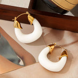 Retro Style Stainless Steel Gold-Plated Earrings_Cwmm3657