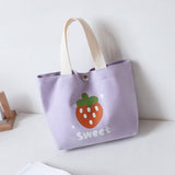 CUTE CANVAS LUNCH TOTE BAG FOR WOMEN SMALL_CWAB5665