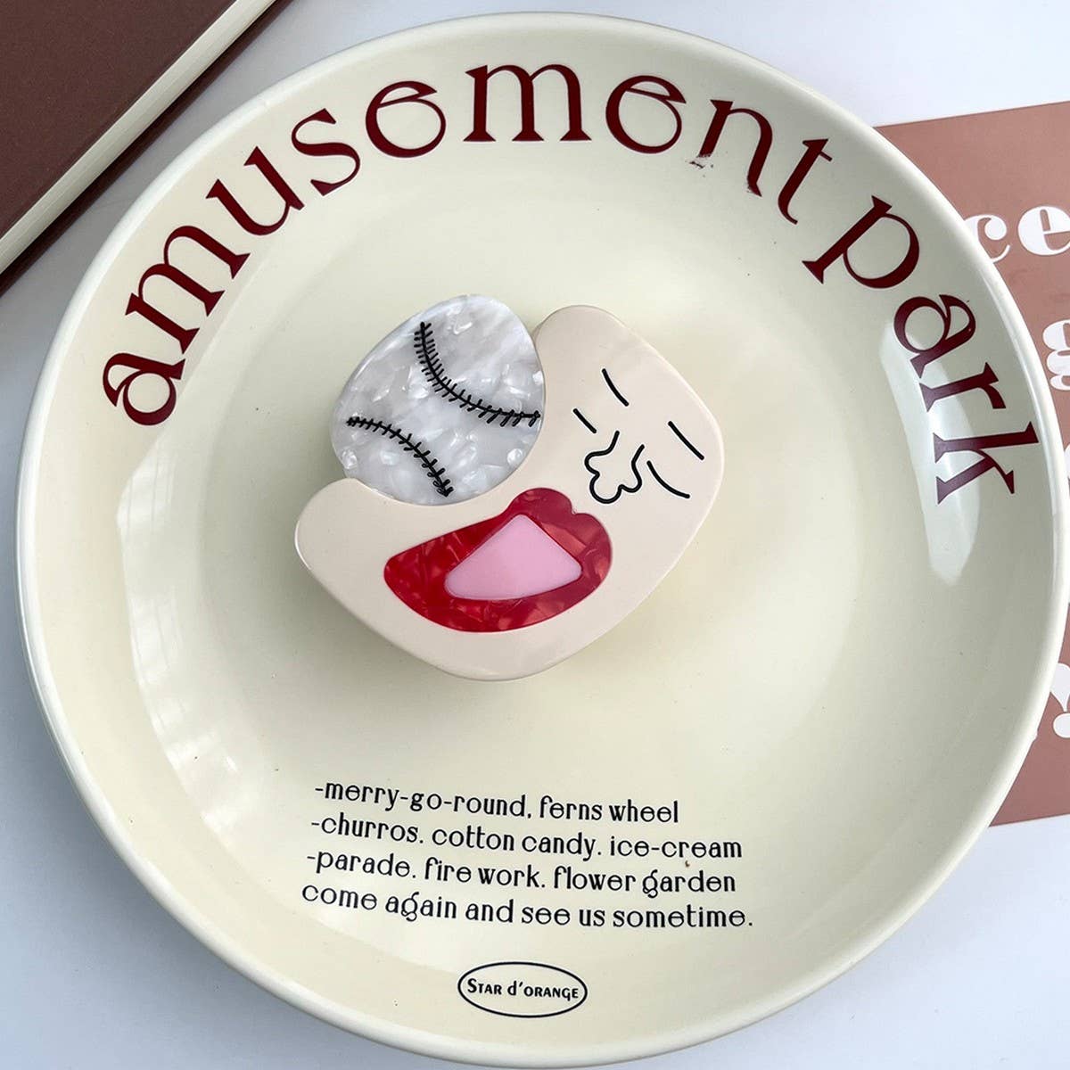 CREATIVE BASEBALL ACETATE CLAW CLIP CUTE FUN_CWAHA5832