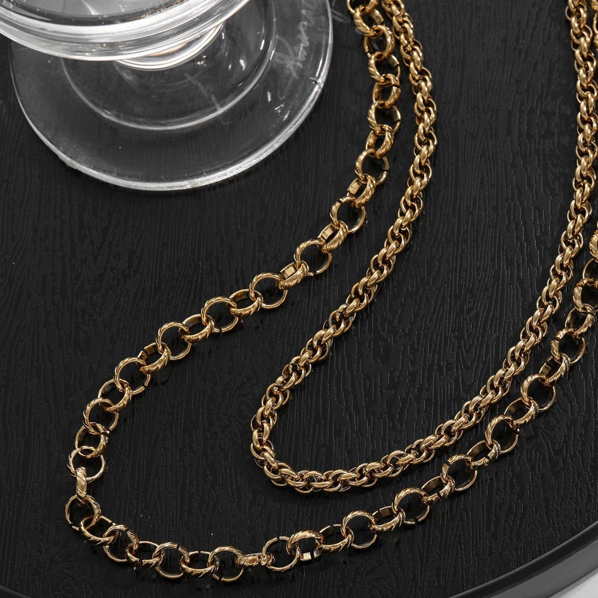 DOUBLE TWIST GOLD PLATED NECKLACE_CWMM3695