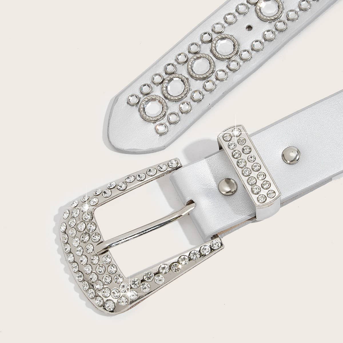 Cwabe0564_Punk Style Studded Rhinestone Belt