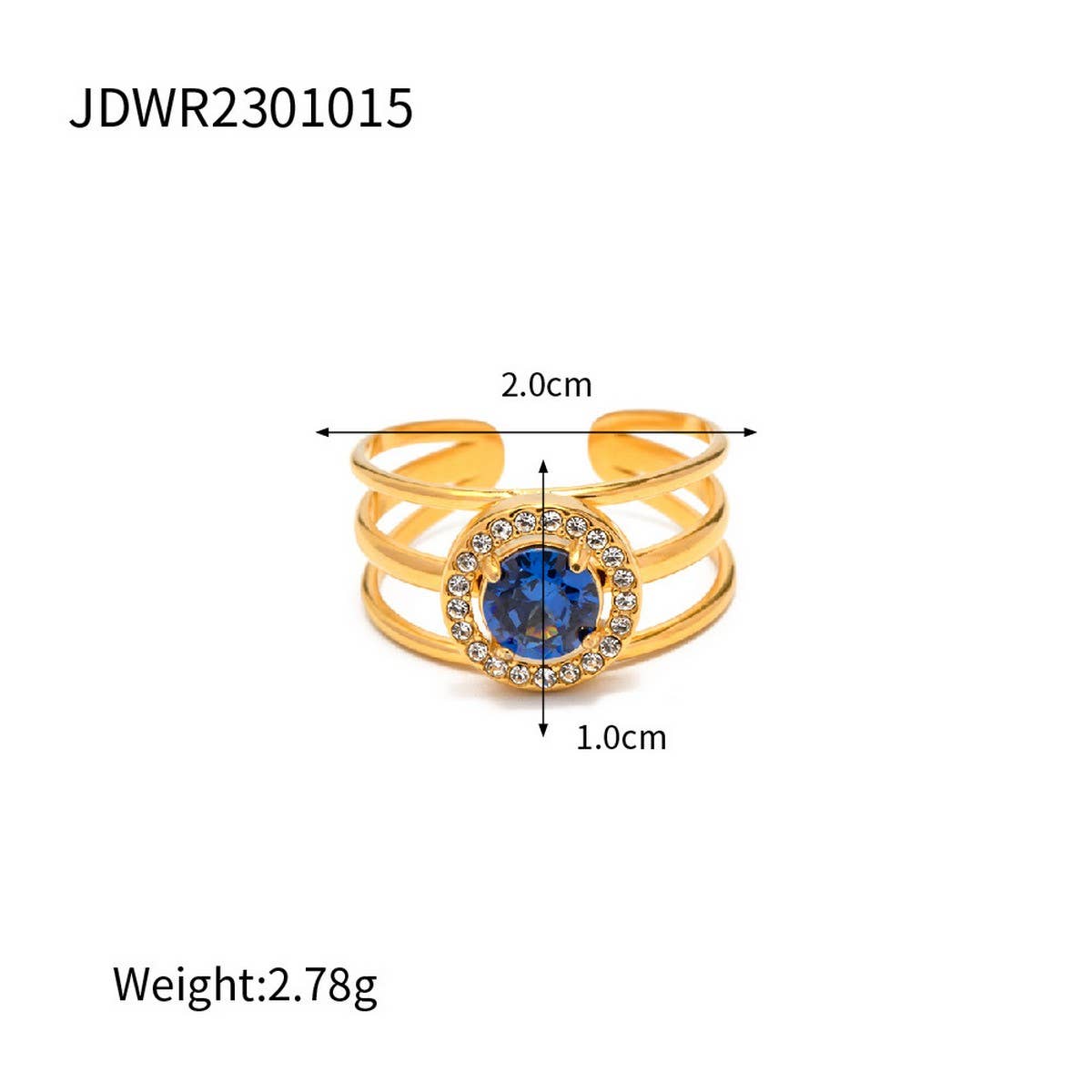 BLUE ROUND NON FADING VERSATILE RING_CWAJE1394