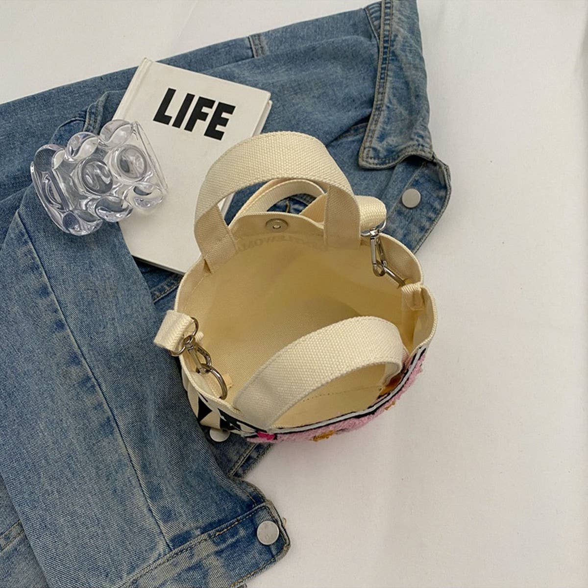 Cute Bunny Mini Letters Plush Shoulder Bag_Cwab2685